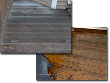 Low Pressure Power Washing -  Deck Before & After